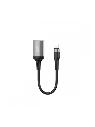 Кабел OTG, Lightning - USB женско, XO NB201, Черен