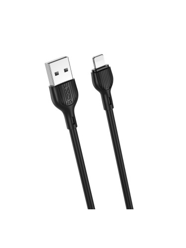 Кабел USB - Lightning, XO NB200 2.1A 2м в кутия, Черен