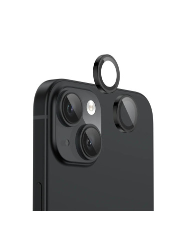 Протектор задна камера метални рингове MBX за iPhone 15, 15 Plus, Черен