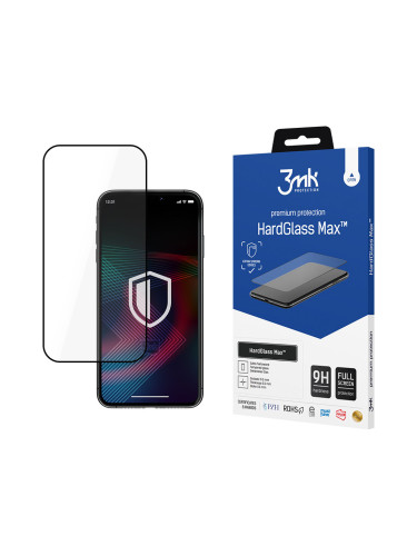 Стъклен протектор 3mk HardGlass Max™ с цяло лепило, За iPhone 11 Pro (5.8), Черен