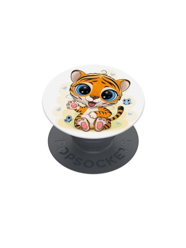 Оригинален попсокет PopSockets® PopGrip Basic Happy Cat, Многоцветен