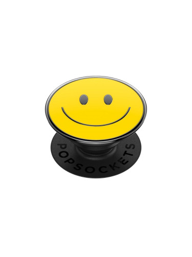 Оригинален попсокет PopSockets® PopGrip Premium Enamel Be Happy, Жълт