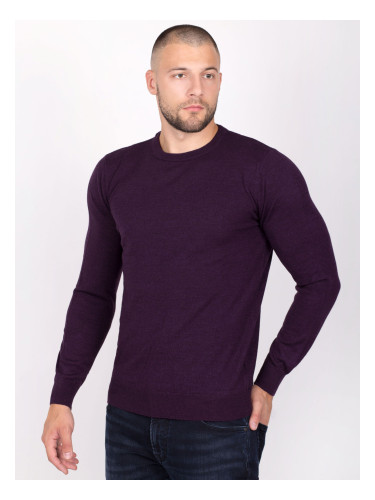 Мъжки фин пуловер в лилаво