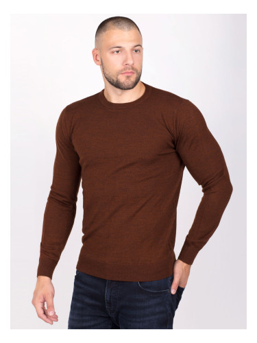 Мъжки пуловер в цвят керемида