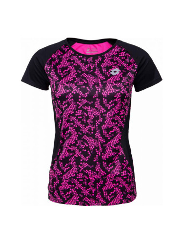 Lotto RUN&FIT W TEE PRT4 PL Дамска тениска за бягане, черно, размер