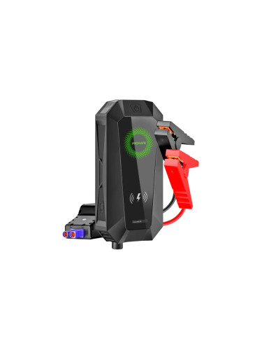 Стартерно устройство HEXABOLT-20  Jump starter 1500A/12V / Външна батерия ProMate PowerBank LED, Wireless,  6 in 1 19200mAh 3.0 QC - Черна