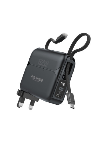 Външна батерия ProMate POWERPACK-20PRO PowerBank , Lightning 27W /Type-C 22.5W / 20000mAh - Черна