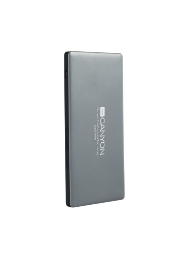 Външна батерия/power bank/ Canyon CNS-TPBP5DG, 5000mAh, 2x USB, Lightning, сива
