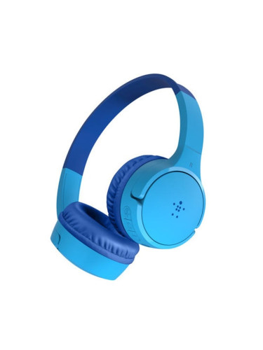 Слушалки Belkin SOUNDFORM Mini, безжични, Bluetooth, микрофон, 40 драйвери, до 30 часа време на работа, сини