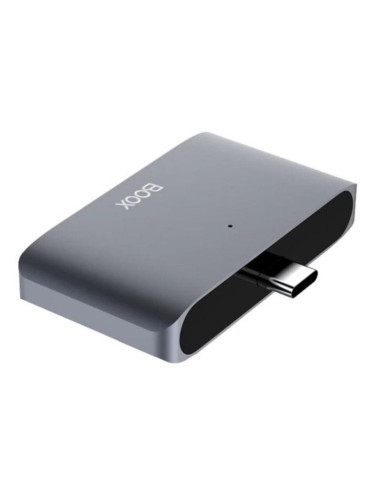 USB хъб Onyx Boox OPC0696R, 3x порта, 1x USB Type C, 1x SD/Micro Card Reader, сив
