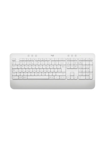 Клавиатура Logitech K650 Off White, безжична, Bluetooth 5.1, 10м обхват, бяла, USB