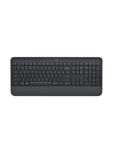 Клавиатура Logitech K650 Graphite, безжична, Bluetooth 5.1, 10м обхват, черна, USB