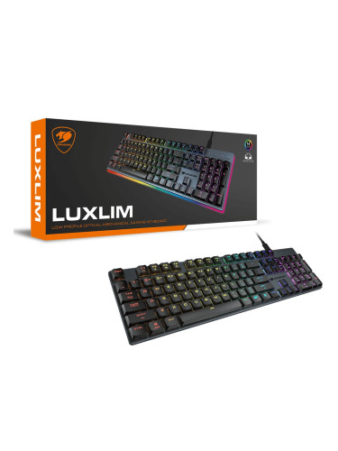 Клавиатура Cougar LUXLIM Gaming, механична, RGB, COUGAR Red Switch, черна, USB