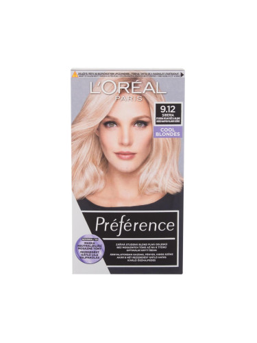L'Oréal Paris Préférence Cool Blondes Боя за коса за жени 60 ml Нюанс 9,12 Siberia увредена кутия