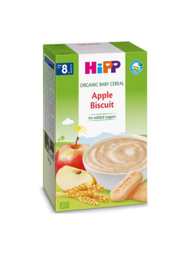 HIPP БИО Безмлечна каша Ябълки и Бисквити 8+ мес. 250г