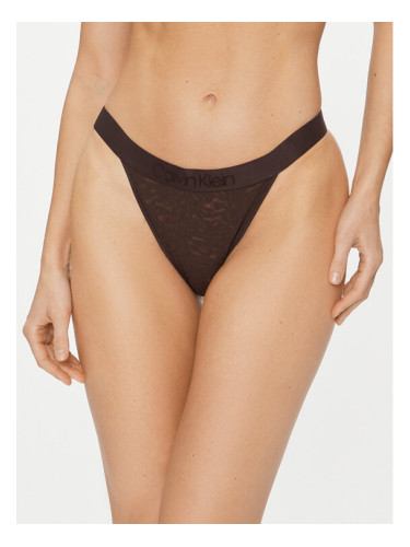 Calvin Klein Underwear Дамски бикини тип бразилиана 000QF7347E Кафяв