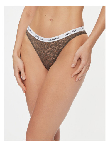 Calvin Klein Underwear Дамски бикини тип бразилиана 000QD3859E Кафяв