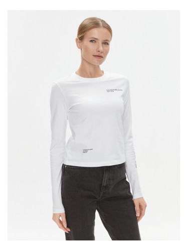 Calvin Klein Jeans Блуза J20J222644 Бял Regular Fit
