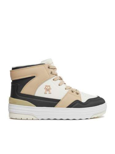 Tommy Hilfiger Сникърси Th Basket Sneaker Hi FW0FW07757 Бежов