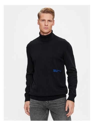 KARL LAGERFELD Поло Klj Lightweight Turtleneck 236D2000 Черен Slim Fit