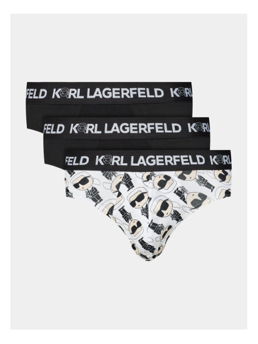 KARL LAGERFELD Комплект 3 чифта слипове Ikonik 2.0 Brief Set (Pack 3) 236M2101 Черен