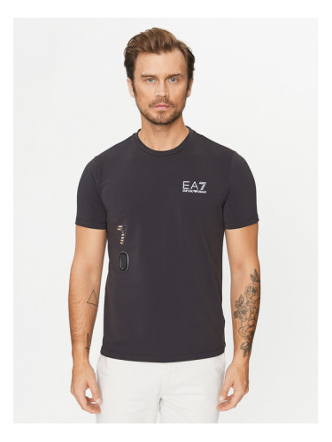 EA7 Emporio Armani Тишърт 6RPT42 PJJFZ 1200 Черен Regular Fit