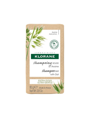 Klorane Твърд шампоан за коса с мляко от овес 80 g