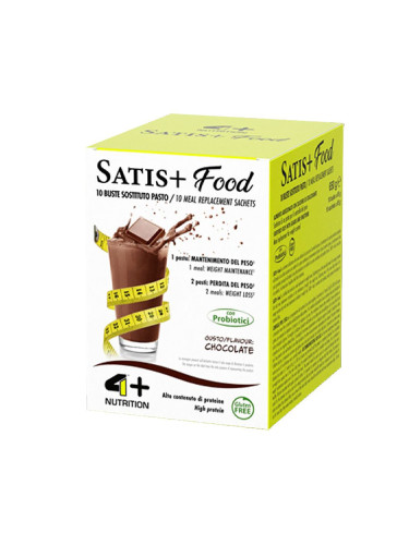 4+ Nutrition Satis+ Food Заместител на хранене с протеин, витамини и минерали х10 сашета