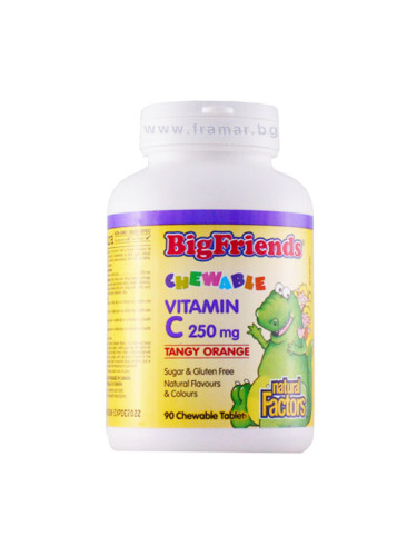 БИГ ФРЕНДС ДЖУНИЪР ВИТАМИН C дъвчащи таблетки * 90 НАТУРАЛ ФАКТОРС