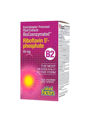 ВИТАМИН B2 РИБОФЛАВИН 5 - ФОСФАТ капсули 50 мг * 30 НАТУРАЛ ФАКТОРС