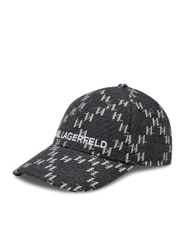 Шапка с козирка KARL LAGERFELD K/Monogram Essential Cap 236W3408 Черен