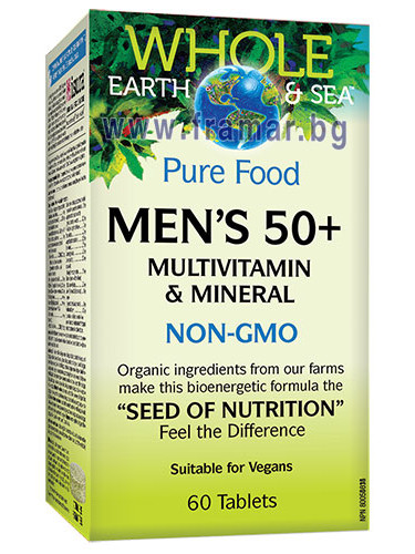 МУЛТИВИТАМИНИ И МИНЕРАЛИ ЗА МЪЖЕ 50+ таблетки * 60 НАТУРАЛ ФАКТОРС