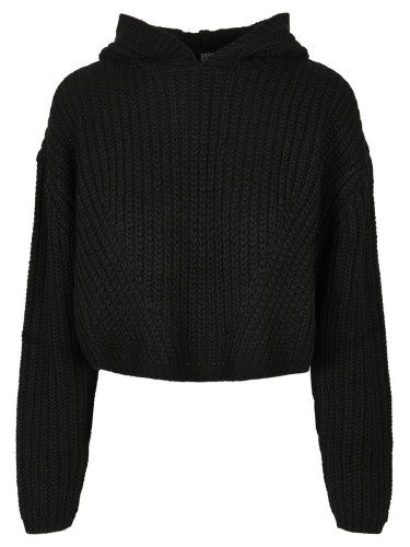 Women's Oversized Hooded Sweater - Black