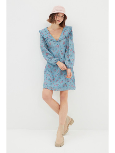 Trendyol синьо флорални печатни рокля