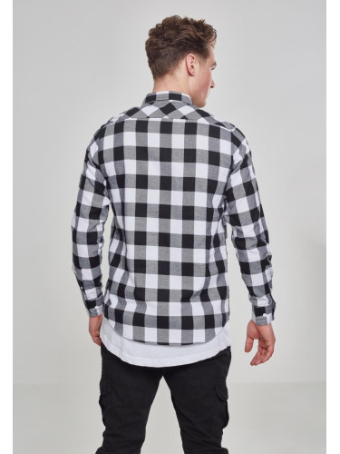 Plaid flannel shirt blk/wht