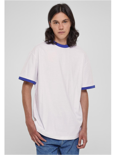 Oversized Ringer T-shirt white/royal