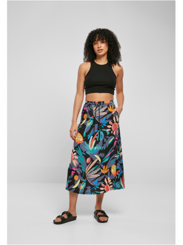 Women's viscose midi skirt blackfruity