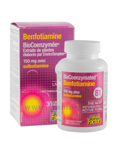 БЕНФОТИАМИН B1 150 мг + ВИТАМИН B1 10 мг капсули * 30 НАТУРАЛ ФАКТОРС