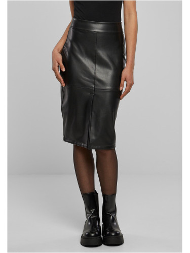 Women's pencil skirt made of synthetic leather black