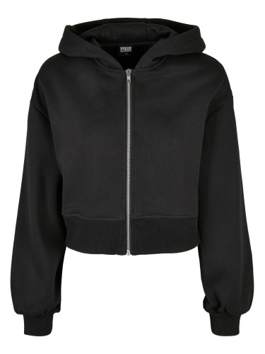 Women's short oversized jacket with zip black