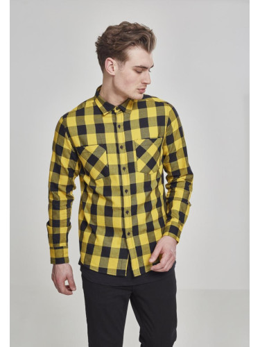 Plaid flannel shirt blk/honey