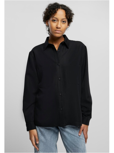 Women's oversized twill shirt black