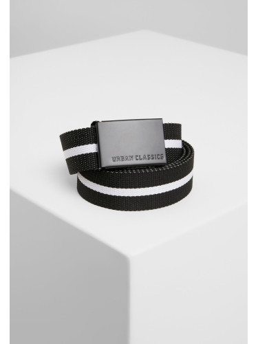 Canvas belts black white stripe/black