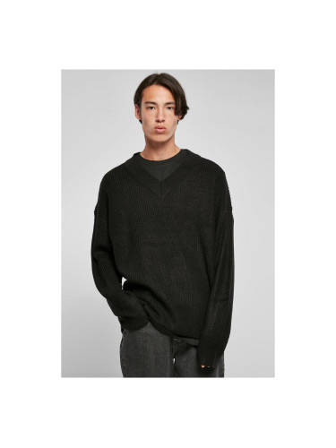 Black sweater with V-neck