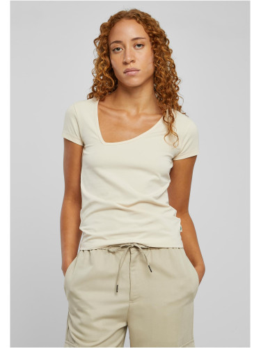 Women's Organic Asymmetrical T-Shirt with White Sand