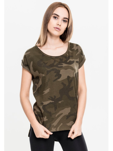 Women's T-shirt Camo Back Shaped Olive camo