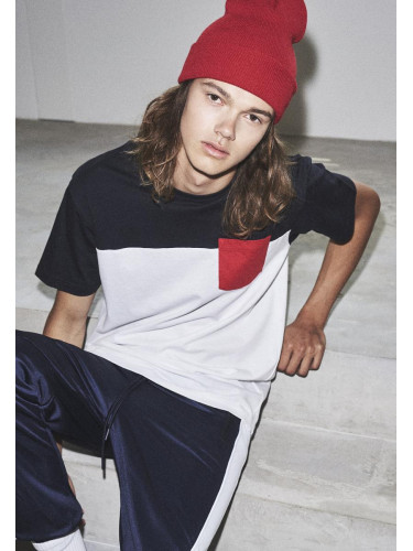 3-Tone Pocket T-Shirt White/Navy/Fiery Red