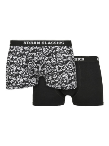 Organic Boxer Shorts 2-Pack Detail aop+black