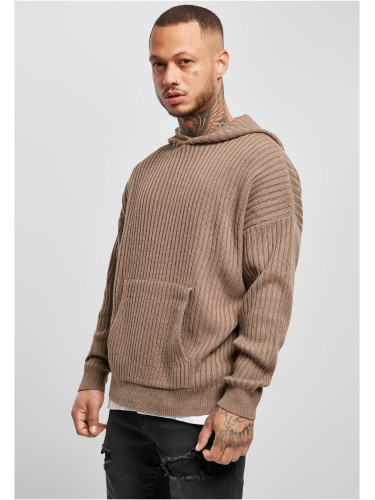 Dark khaki knitted hoodie