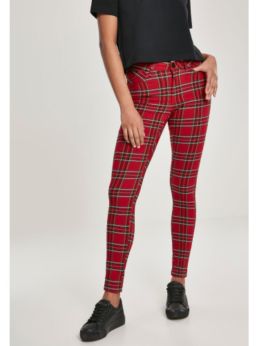 Women's Skinny Tartan Trousers red/bl
